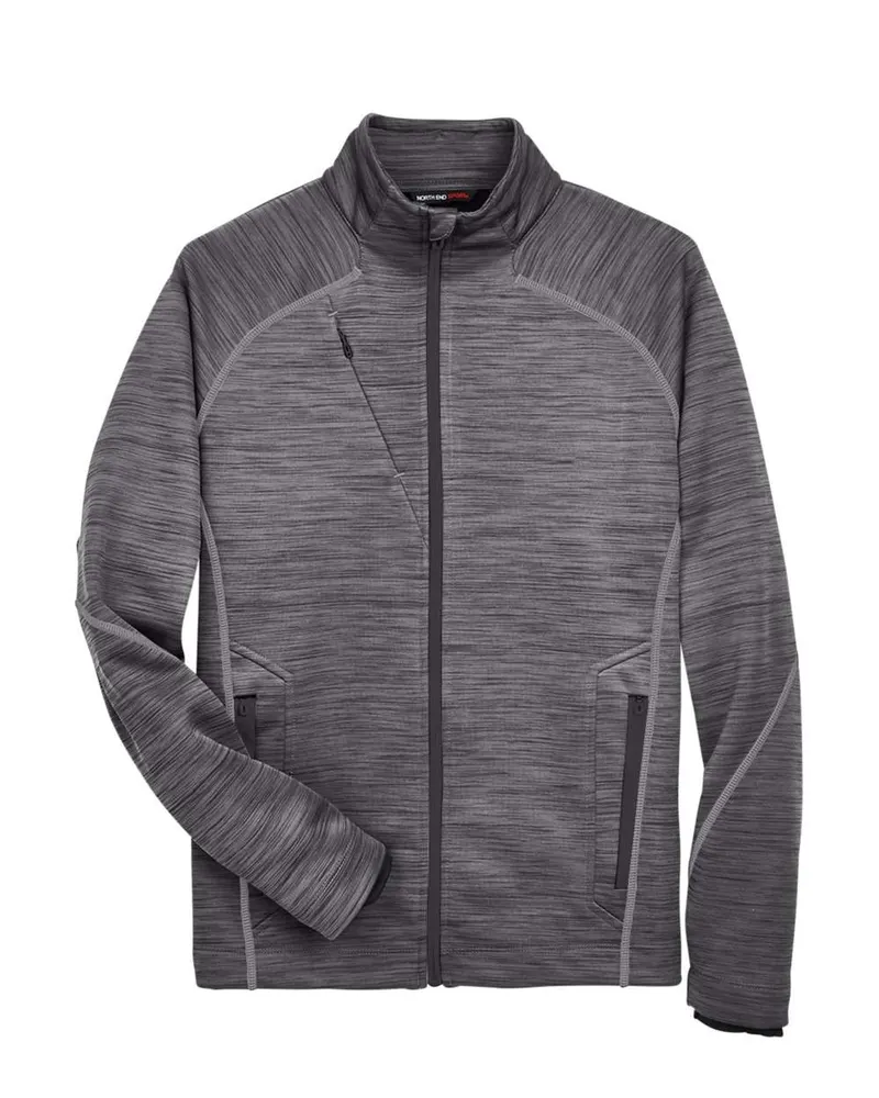 North End North End Men's Flux Mélange Bonded Fleece Jacket — Carbon/ Black