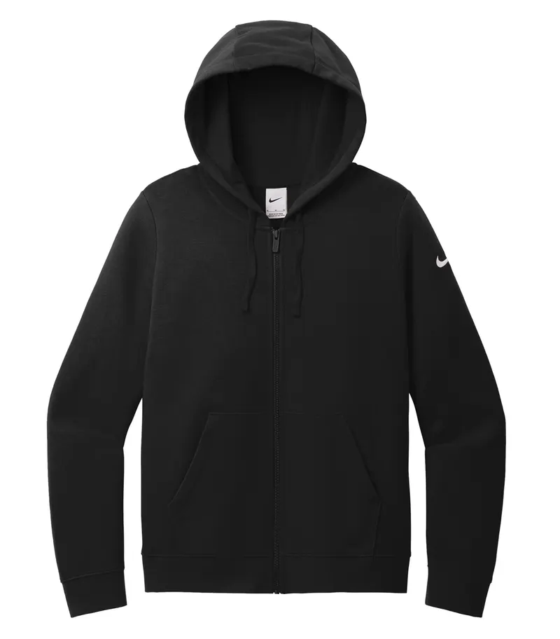 Nike NIKE CLUB FLEECE SLEEVE SWOOSH LADIES' FULL ZIP HOODIE — Black