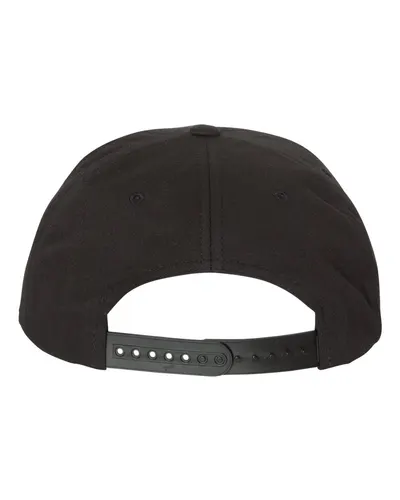 YP Classics YP Classics Lightly-Structured Five-Panel Snapback Cap in Black, back view
