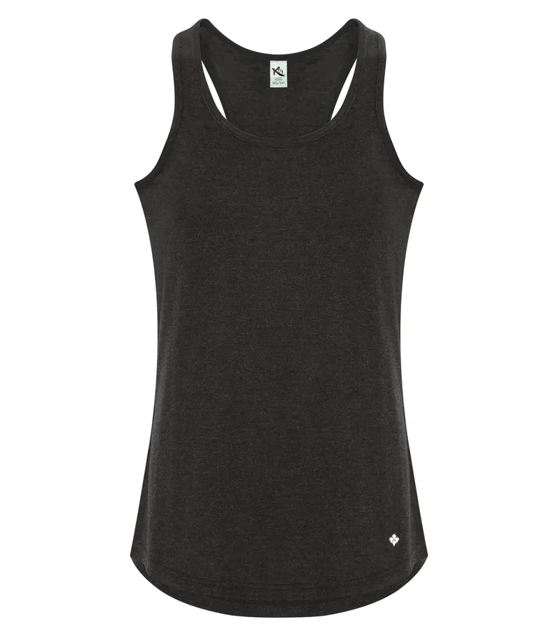 KOI® KOI® TRIBLEND RACERBACK LADIES' TANK — Charcoal Triblend