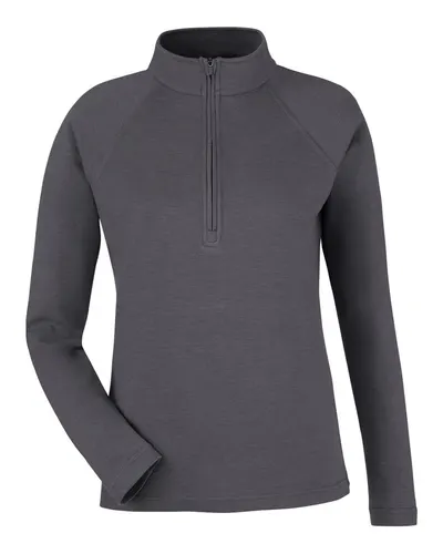 Devon & Jones Devon & Jones Women's New Classics® Charleston Quarter-Zip Pullover in Black Melange, front view