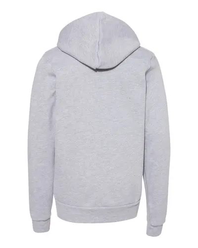 BELLA + CANVAS BELLA + CANVAS Youth Sponge Fleece Hoodie Sweatshirt in Athletic Heather, back view