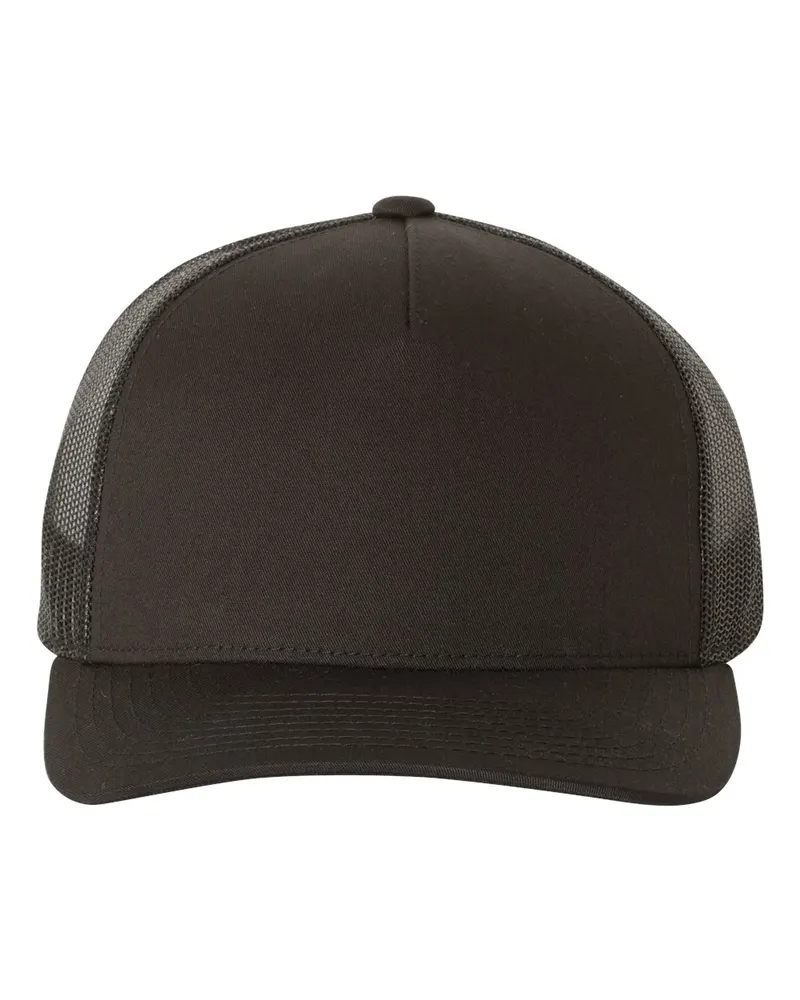 YP Classics YP Classics Five-Panel Retro Trucker Cap — Black