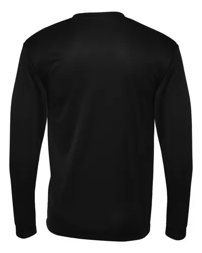 C2 Sport C2 Sport Unisex Performance Long Sleeve T-Shirt in Black, back view