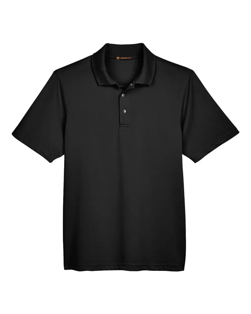 Harriton Harriton Men's Advantage Snag Protection Plus IL Snap Placket Polo — Black