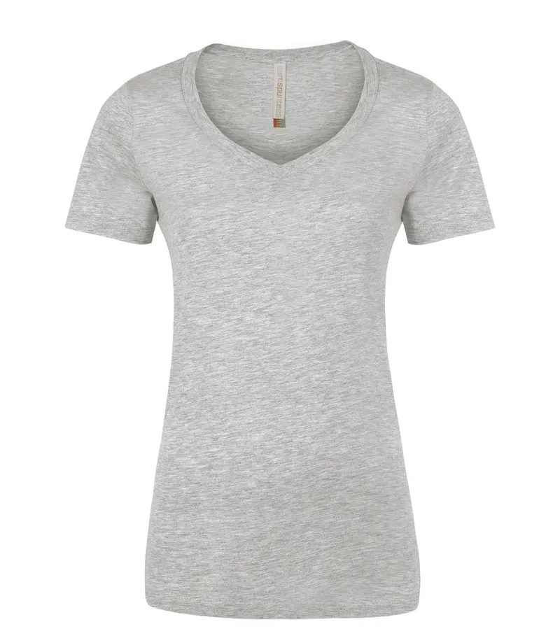 ATC™ EuroSpun® ATC™ EUROSPUN® RING SPUN V-NECK LADIES' TEE — Athletic Grey