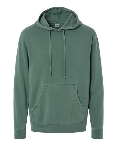 Independent Trading Co. Independent Trading Co. Unisex Midweight Pigment-Dyed Hooded Sweatshirt in Pigment Alpine Green, front view