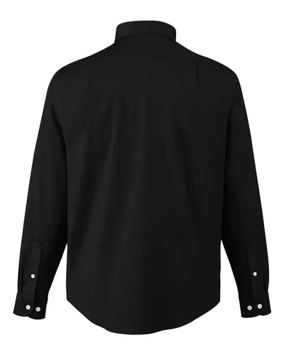 Devon & Jones Devon & Jones Men's CrownLux Performance® Spencer Poplin Dress Shirt in Black, back view