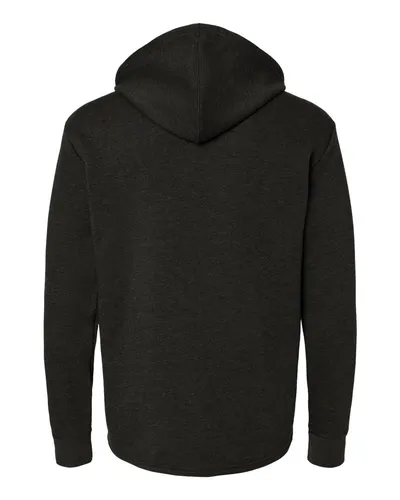 Next Level Next Level Unisex Malibu Welt Pocket Hoodie Sweatshirt in Heather Black, back view