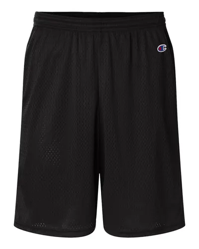 Champion Champion Unisex 9" Mesh Shorts with Pockets in Black, front view