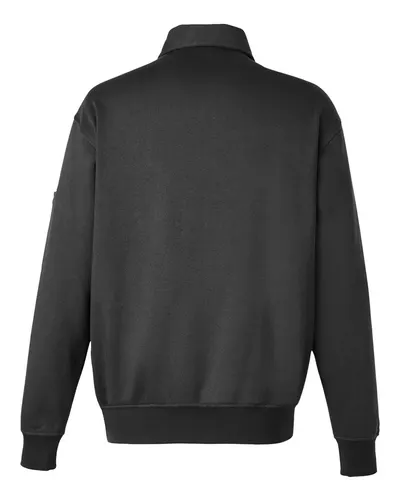 Harriton Harriton Unisex ClimaBloc™ Heavyweight Tactical Quarter-Zip Pullover in Black, back view