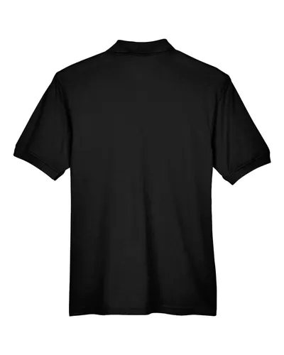 Harriton Harriton Men's Easy Blend™ Polo with Pocket in Black, back view