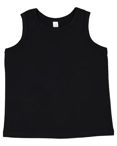 Rabbit Skins Rabbit Skins Toddler Fine Jersey Tank in Black, front view