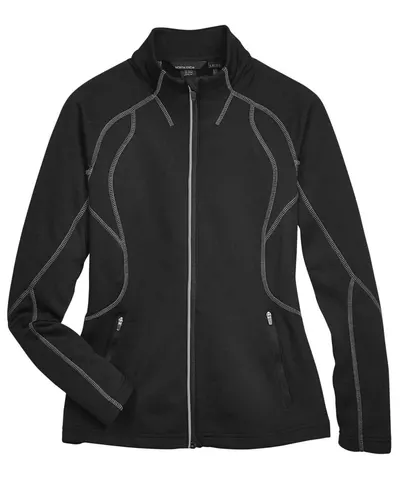North End North End Women's Gravity Performance Fleece Jacket in Black, front view