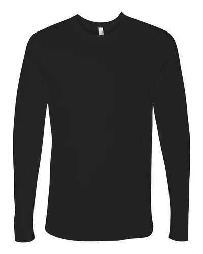 Next Level Next Level Unisex Cotton Long Sleeve Tee in Black, front view