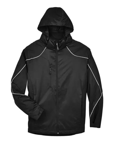 North End North End Men's Angle 3-In-1 Jacket with Bonded Fleece Liner in Black, front view
