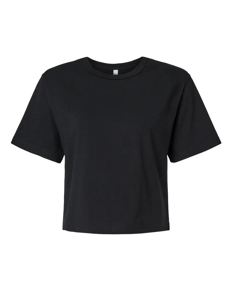 American Apparel American Apparel Women's Fine Jersey Mid-Length Boxy Tee — Black