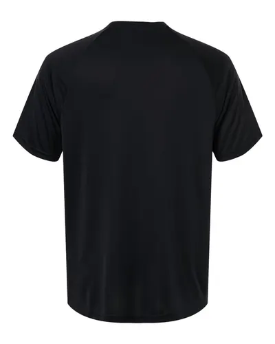 Team 365 Team 365 Men's Zone Performance Henley in Black, back view
