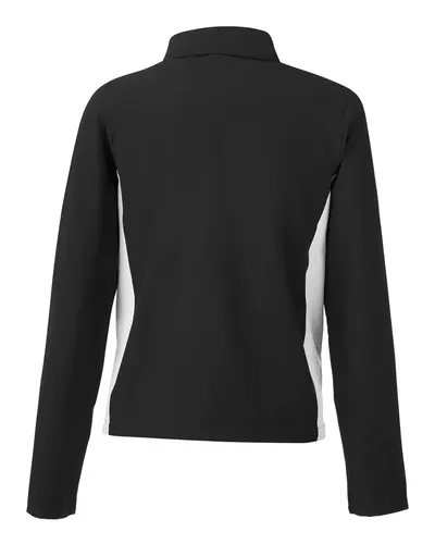 Under Armour Under Armour Women's Rival Stretch Jacket in Black/ White/ White, back view