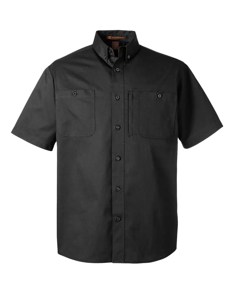 Harriton Harriton Men's Advantage IL Short Sleeve Work Shirt — Black
