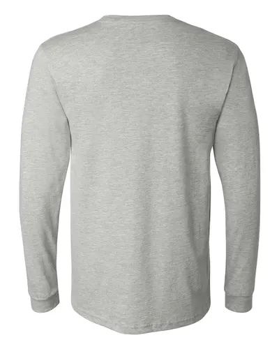 BELLA + CANVAS BELLA + CANVAS Heather CVC Long Sleeve Tee in Athletic Heather, back view