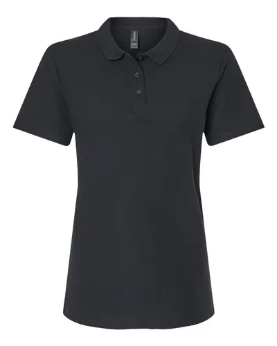 Gildan Gildan Women's Softstyle® Pique Polo in Black, front view