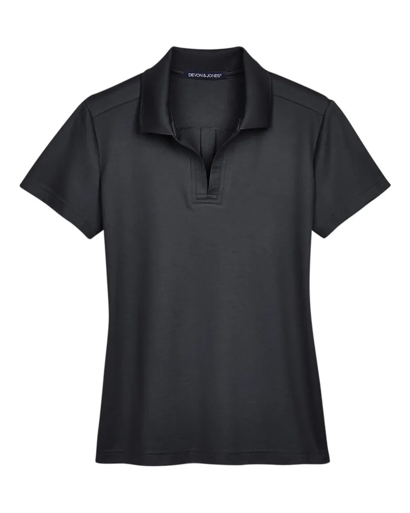 Devon & Jones Devon & Jones Women's CrownLux Performance® Plaited Polo — Black