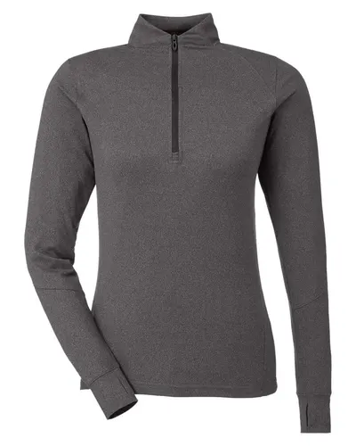 Spyder Spyder Women's Spyre Quarter-Zip Pullover in Black Frost, front view