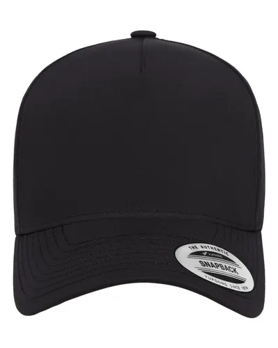YP Classics YP Classics Five-Panel Snapback with Perforated Cap in Black, front view