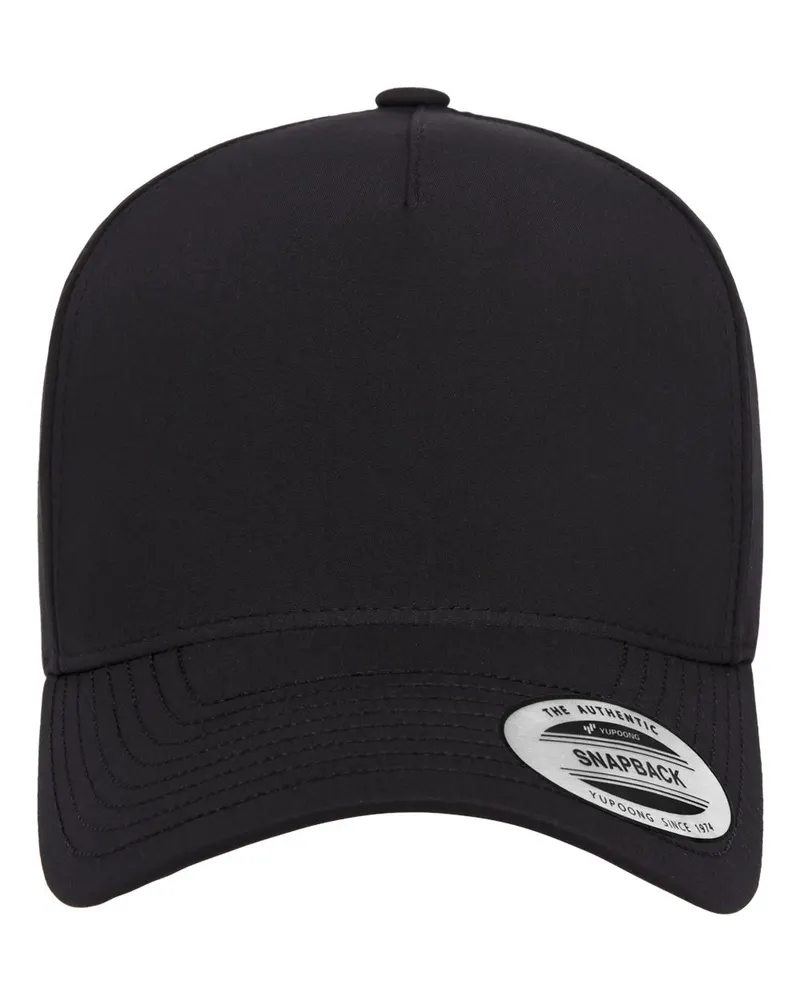 YP Classics YP Classics Five-Panel Snapback with Perforated Cap — Black