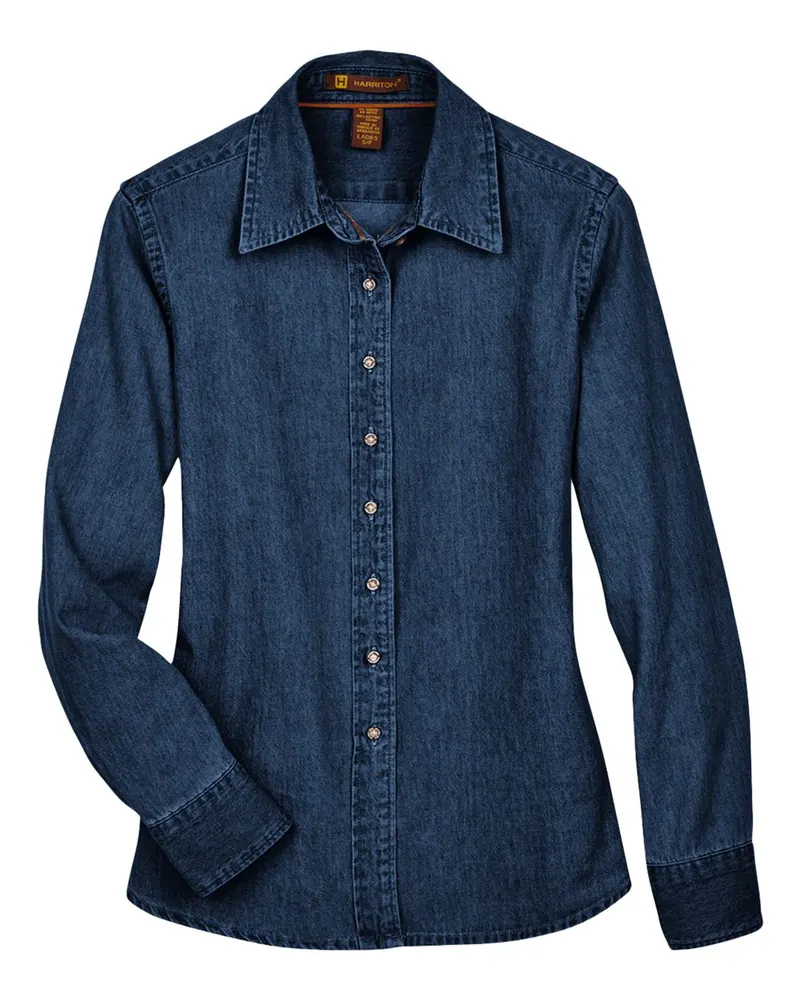 Harriton Harriton Women's Denim Shirt — Dark Denim