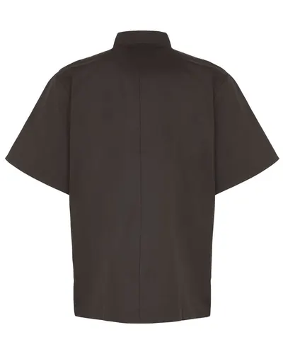 Artisan Collection by Reprime Artisan Collection by Reprime Unisex Ten Studded Front Short Sleeve Chef Coat in Black, back view