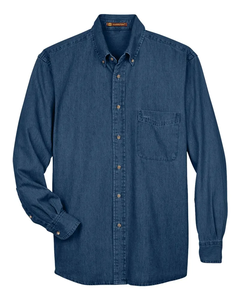 Harriton Harriton Men's Tall Denim Shirt — Dark Denim