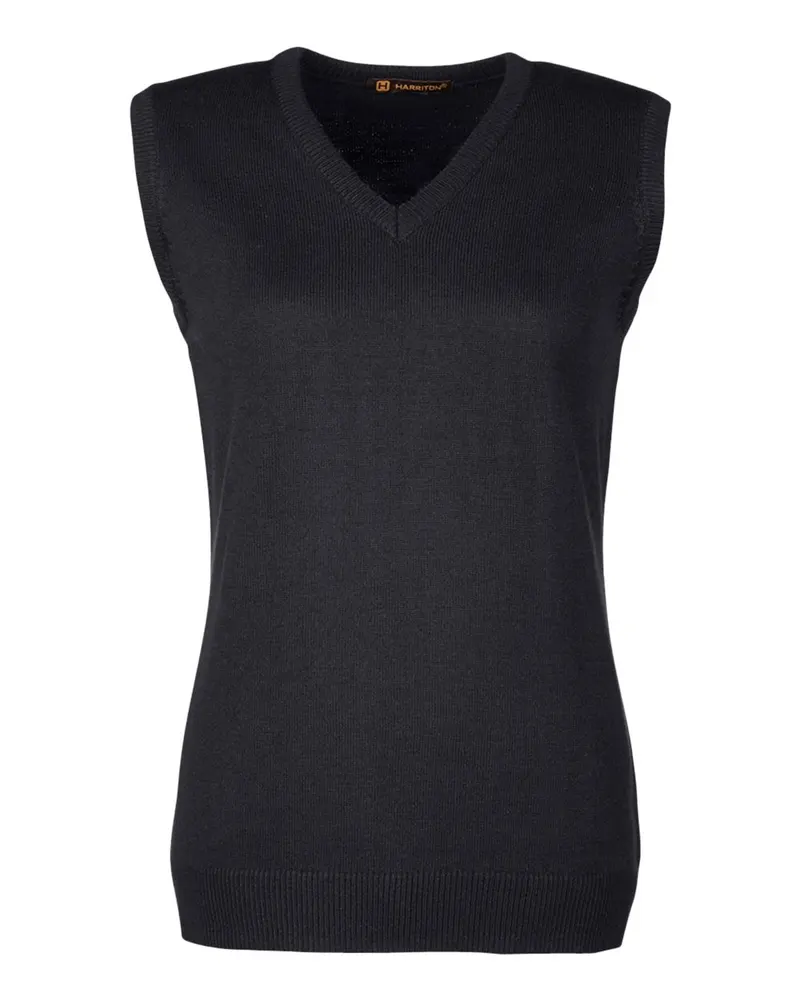 Harriton Harriton Women's Pilbloc™ V-Neck Sweater Vest — Black