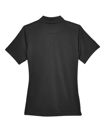 Harriton Harriton Women's Advantage Snag Protection Plus IL Snap Placket Polo in Black, back view