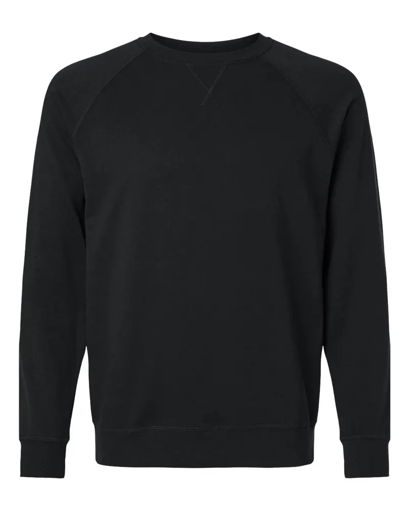 Next Level Next Level Unisex Laguna Raglan Crewneck Sweatshirt — Black