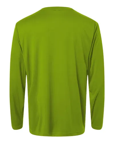 CORE365 CORE365 Unisex Capital Long Sleeve Performance T-Shirt in Acid Green, back view