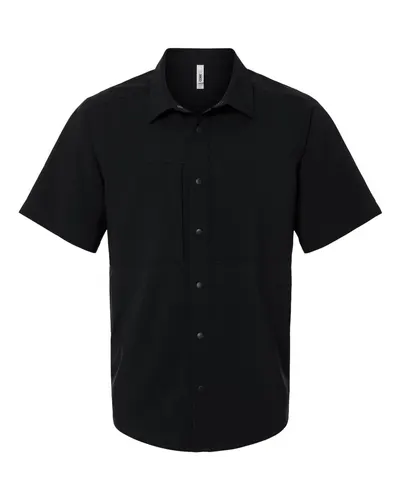 CORE365 CORE365 Men's UltraUVP Shoreline Short Sleeve Staff Shirt in Black, front view