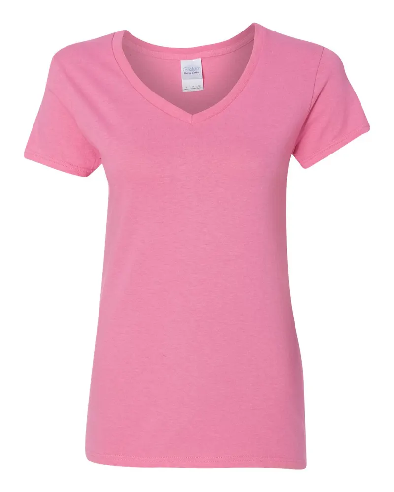 Gildan Gildan Women's Heavy Cotton™ V-Neck T-Shirt — Azalea
