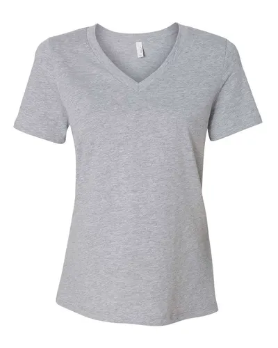 BELLA + CANVAS BELLA + CANVAS Women's Relaxed Heather CVC V-Neck Tee in Athletic Heather, front view