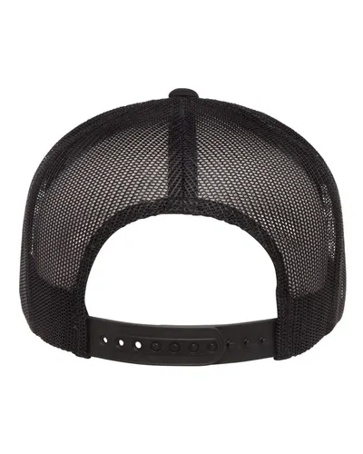 YP Classics YP Classics Classic Five-Panel Trucker Cap in Black, back view