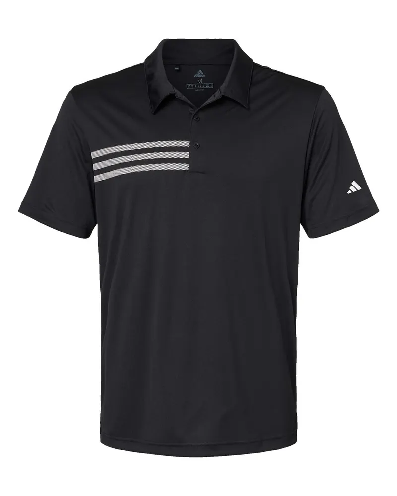 Adidas Adidas Men's 3-Stripes Chest Polo — Black/ White
