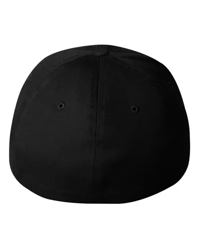 Flexfit Flexfit V-Flexfit® Cotton Twill Cap in Black, back view