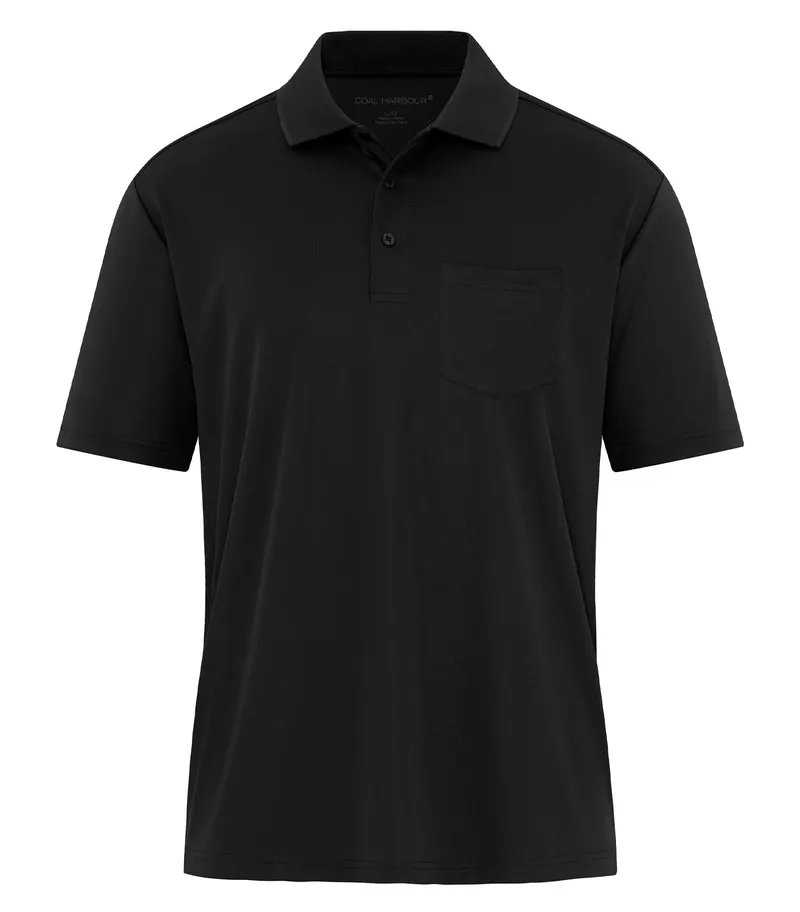 Coal Harbour® COAL HARBOUR® EVERYDAY SNAG RESISTANT POCKET POLO — Black