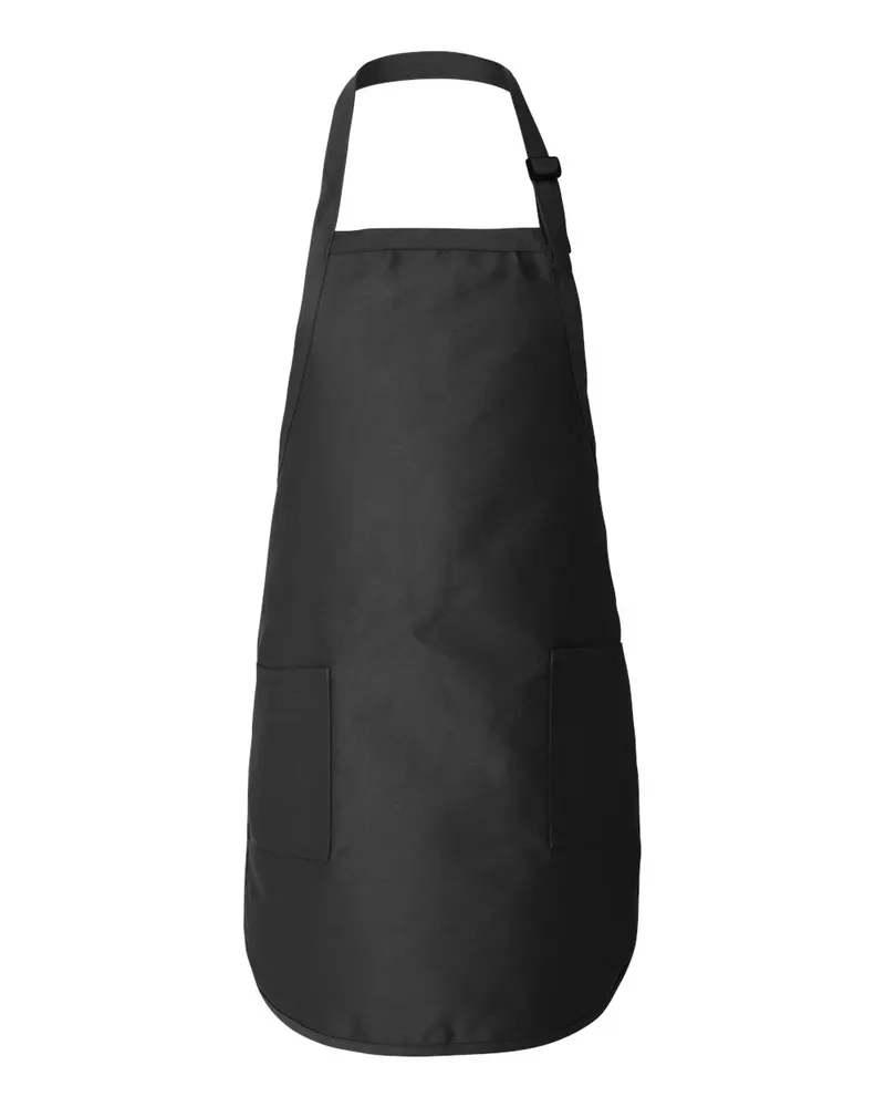 Q-Tees Q-Tees Full-Length Apron with Pockets — Black