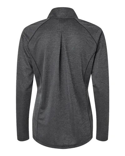 Adidas Adidas Women's Space Dyed Quarter-Zip Pullover in Black Melange, back view