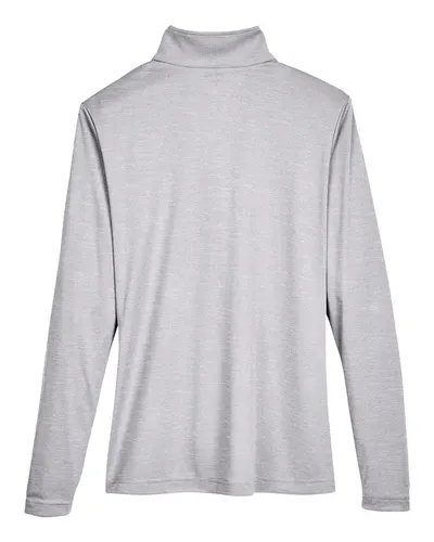 Team 365 Team 365 Women's Zone Sonic Heather Performance Quarter-Zip Pullover in Athletic Heather, back view