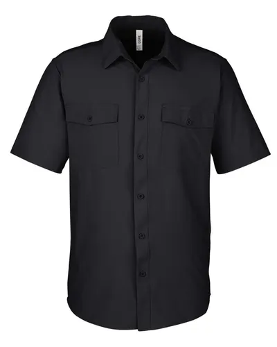 CORE365 CORE365 Men's Ultra UVP® Marina Shirt in Black, front view