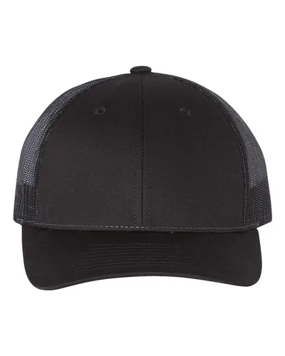 Richardson Richardson Low Pro Trucker Cap in Black, front view