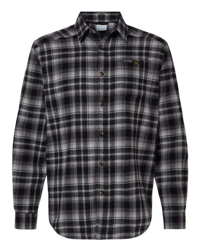 Columbia Columbia Men's Cornell Woods™ Flannel Shirt in Black Backland Tartan, front view